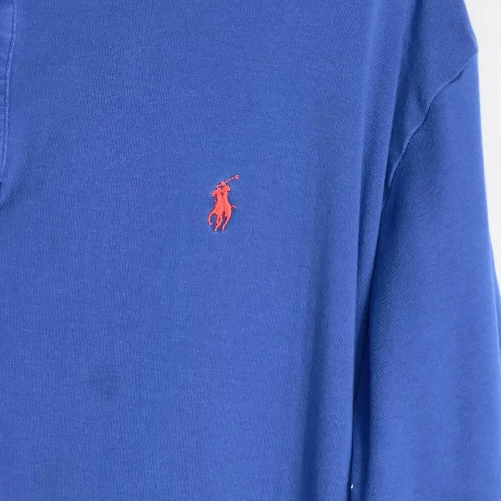 Polo Ralph Lauren Mens Polo Shirt XL Blue Short Sleeve Red Pony Logo 100% Cotton